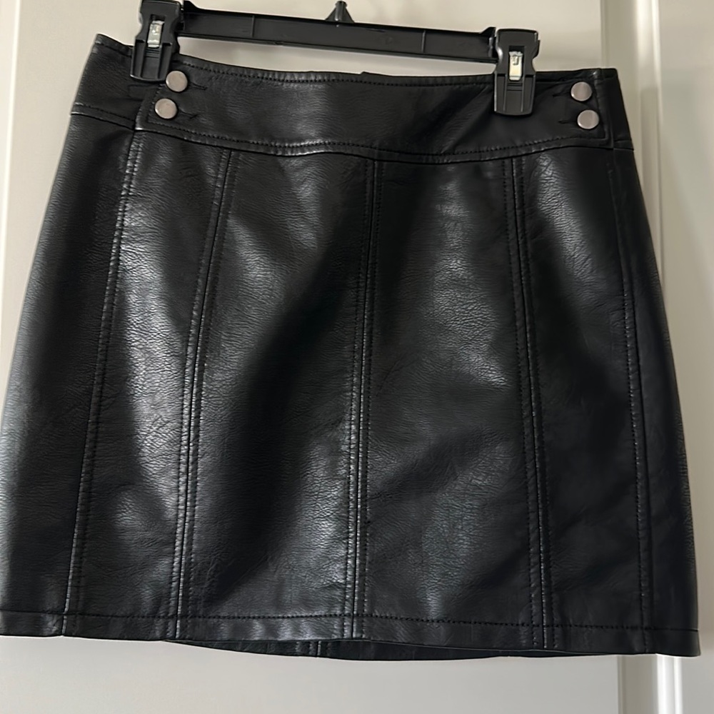 Black Leather mini skirt